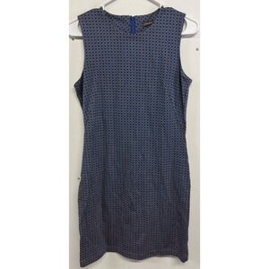 J.McLaughlin Womens XS Blue Geometric Medallion Sleeveless Shift Dress Stretch